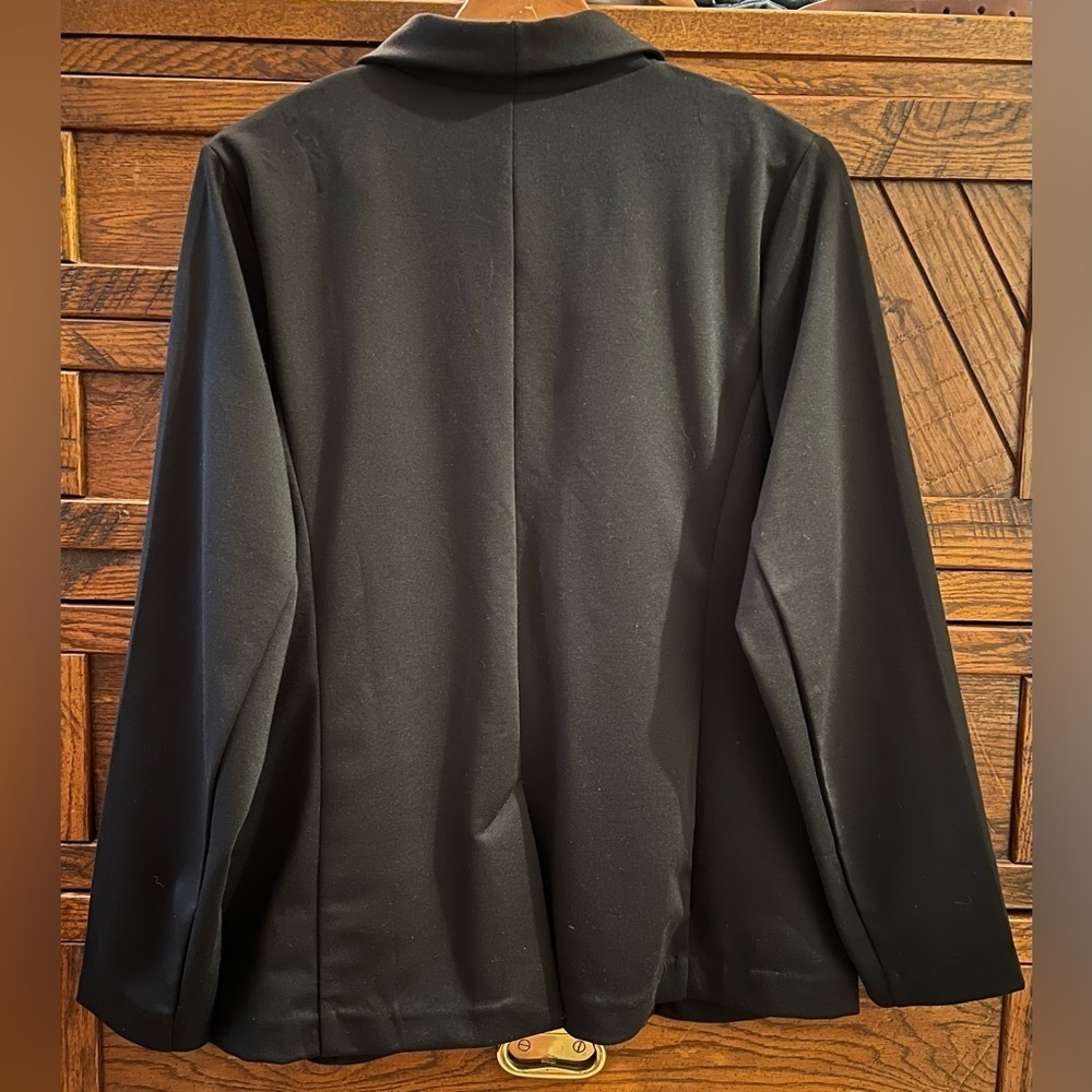 NEW Banana Republic Black Slim Shawl Collar Knit Blazer Sz XL Stretch Workwear - Picture 5 of 13